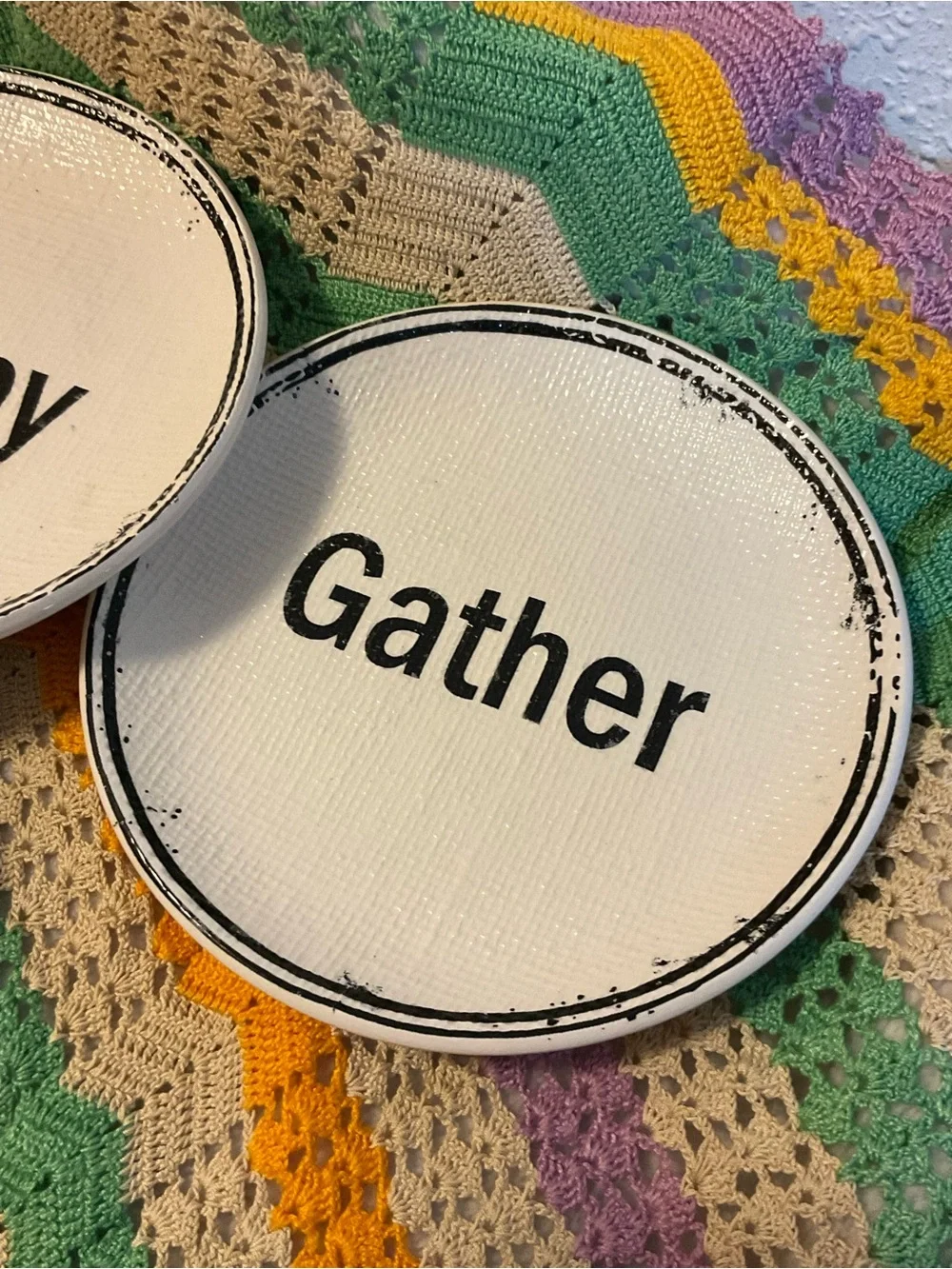 Pier 1 Farmhouse family nest happy gather thanksgiving set of 4